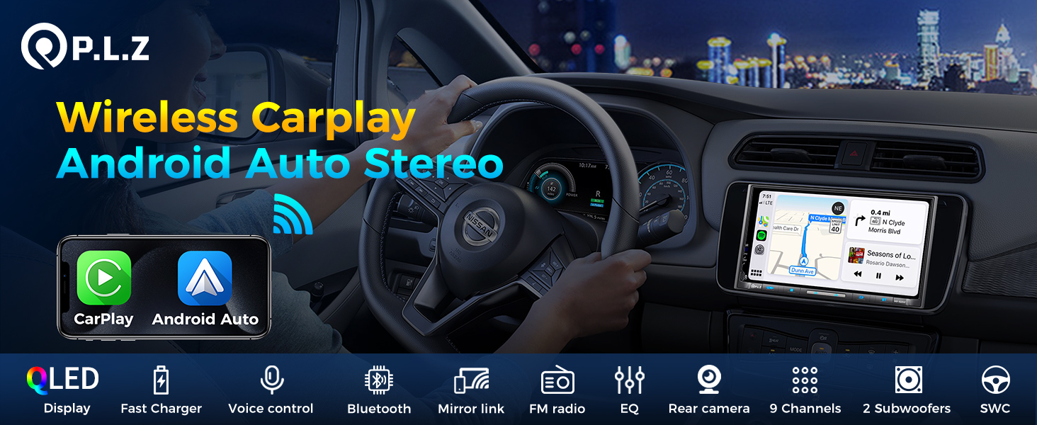 double din car stereo apple carplay car radio car audio receivers android auto head unit