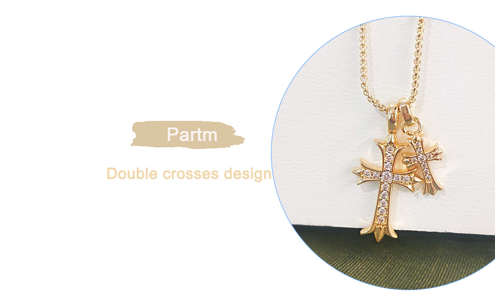 DOUBLE CROSS NECKLACE