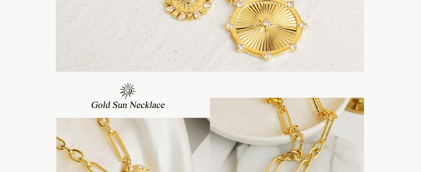 sun necklace gold necklace for women chunky chunky charm necklace