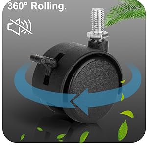 360 degree caster wheels smooth