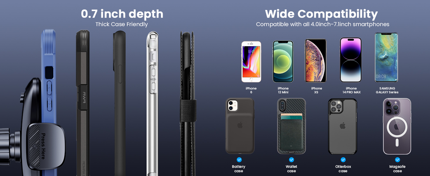 WIDE COMPATIBILITY 4.0-7.0 INCHED SMARTPHONES