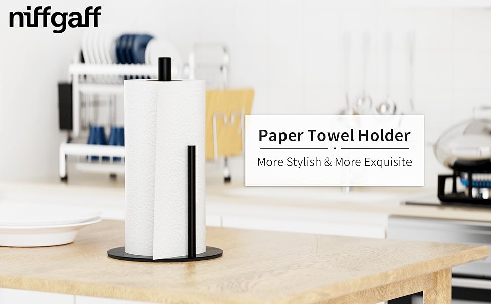 Black paper towel holder countertop