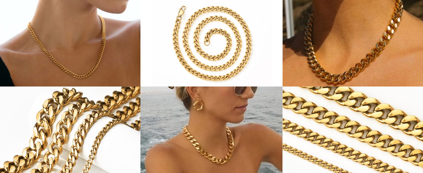 dainty gold cuban chain details