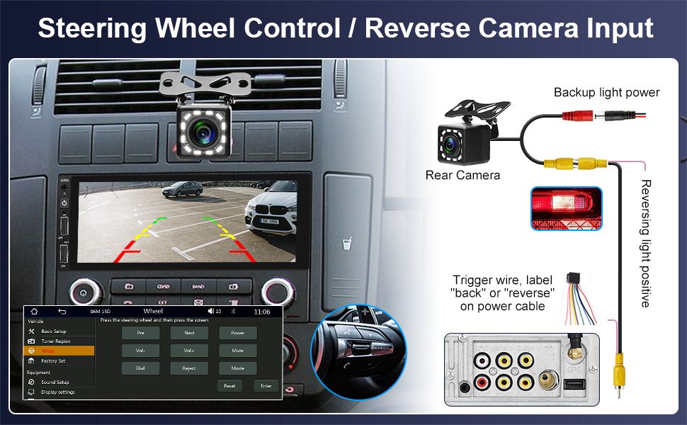 single din car stereo wtih backup camera
