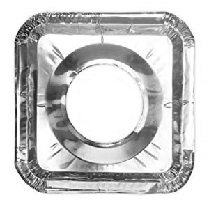 Gas Burner Liners (50 Pack) Disposable Aluminum Foil Square Stove Burner Covers - 8.5 Inch