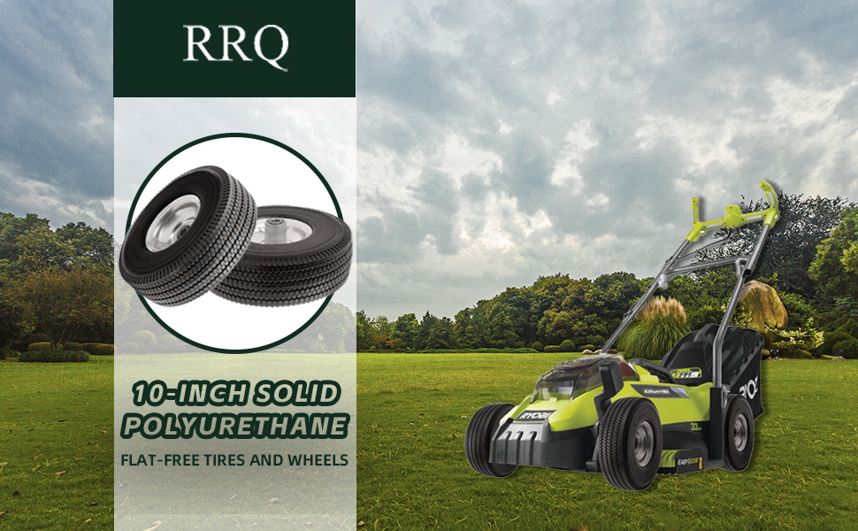 10-INCH SOLID POLYURETHANE FLAT-FREE TIRES AND WHEELS