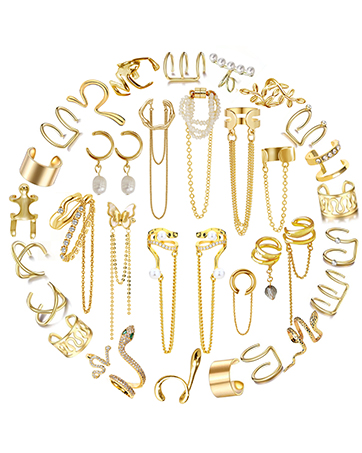 Gold  Adjustable Ear Cuffs