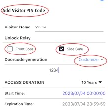 Flexible access code setting