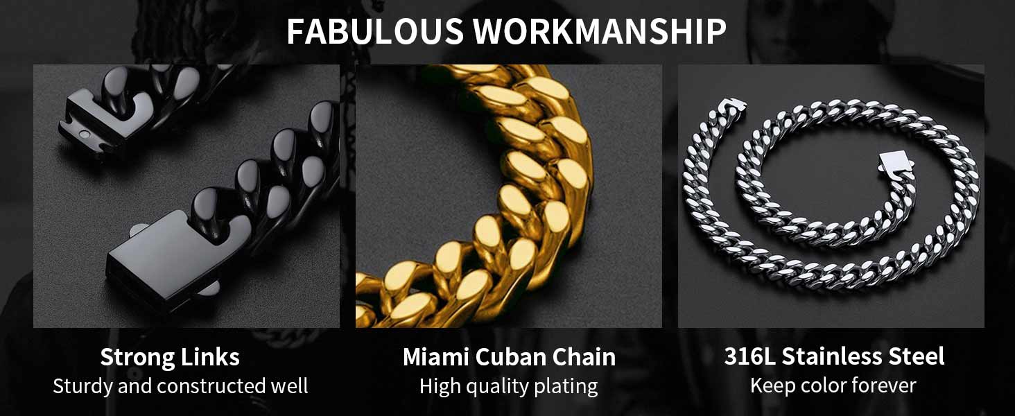 cuban men chain necklace