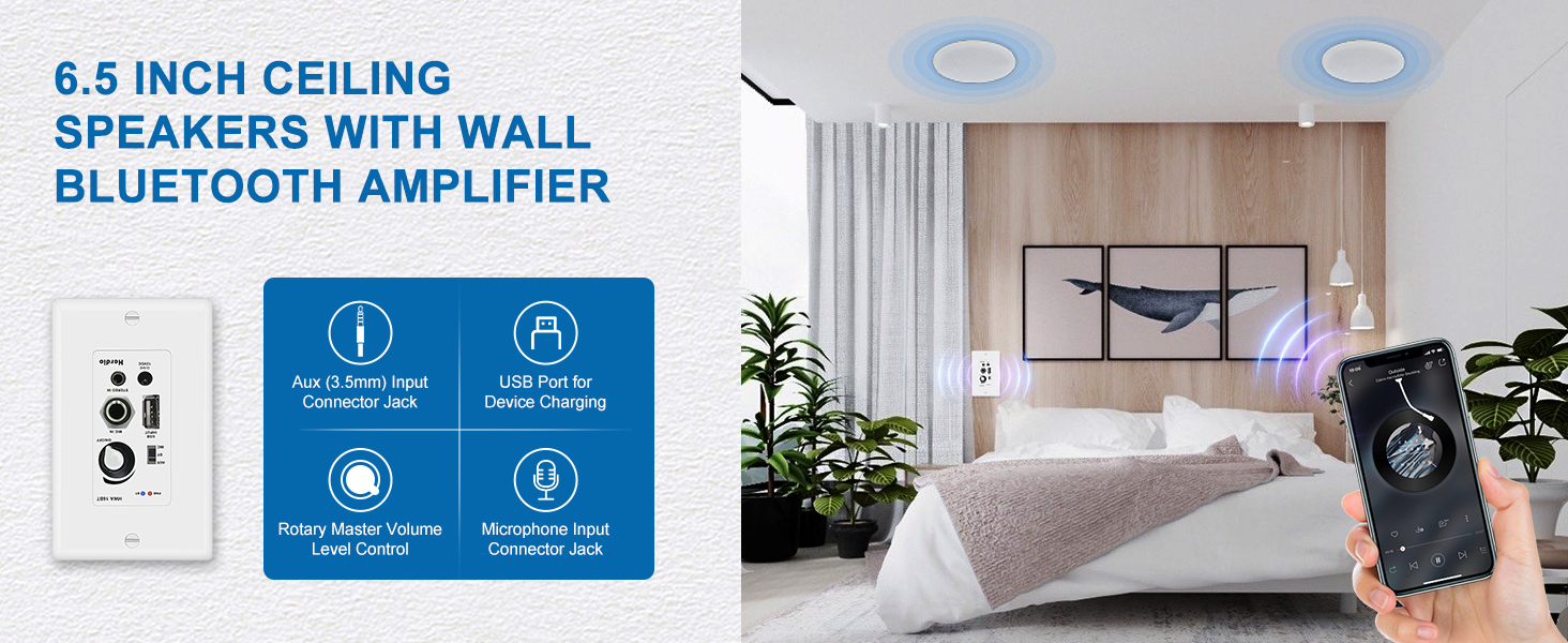bluetooth ceiling speakers wireless