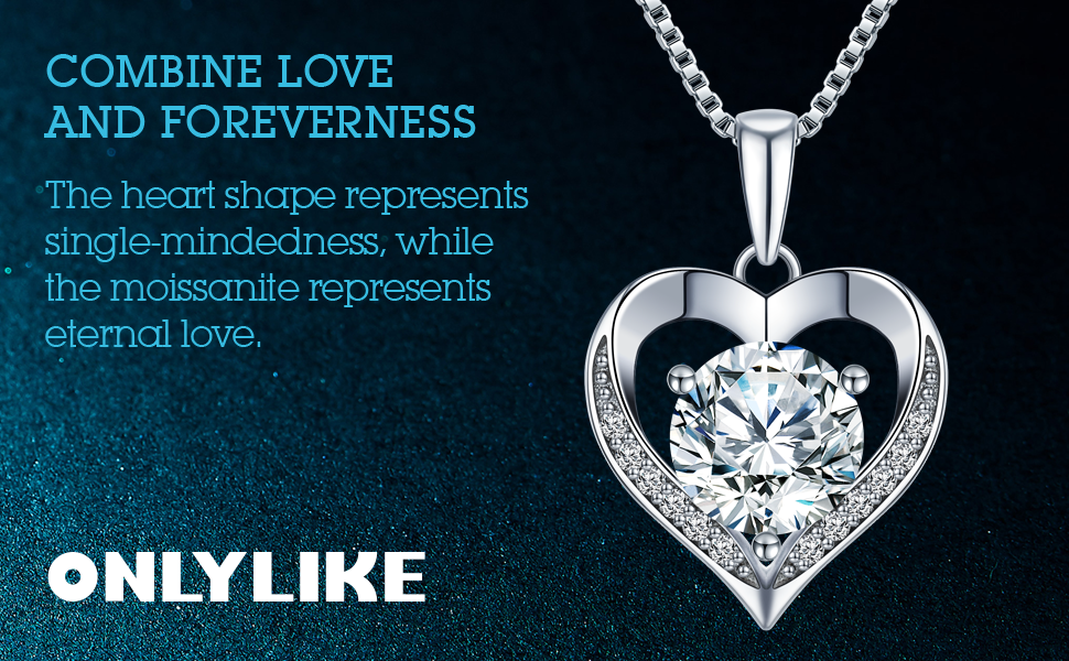  ONLYLIKE Heart Pendant Necklace Gifts for Wife