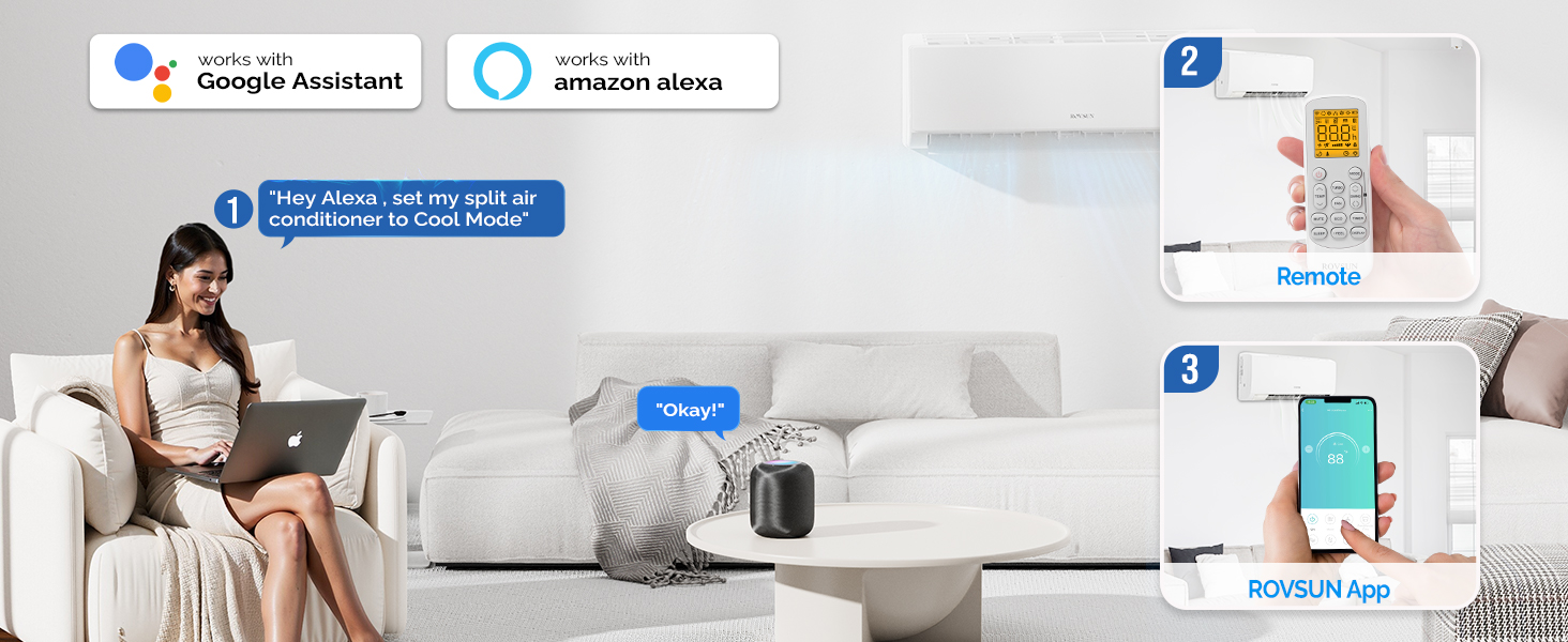 Mini Split Air Conditioner Heater ductless single zone ac unit inverter energy-saving precharged