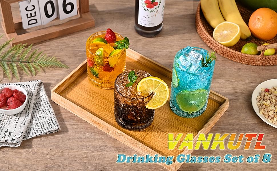 drinking glasses set of 8