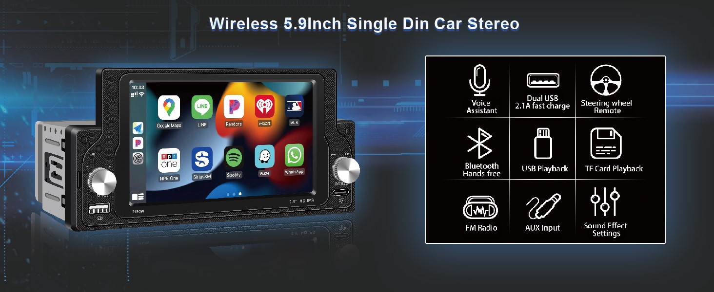 Single din car stereo