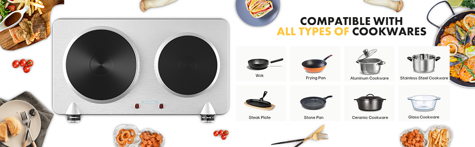 electric hot plate double burner