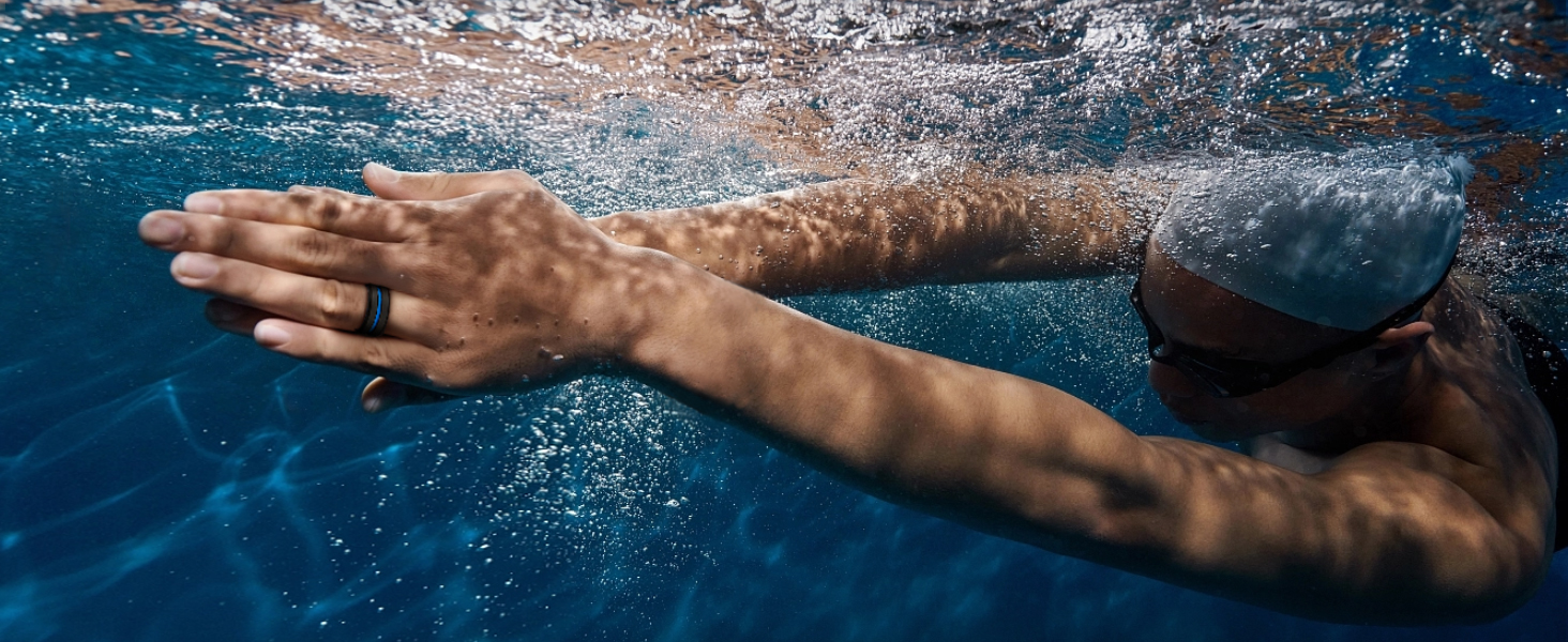 mens silicone rings wedding band swimming
