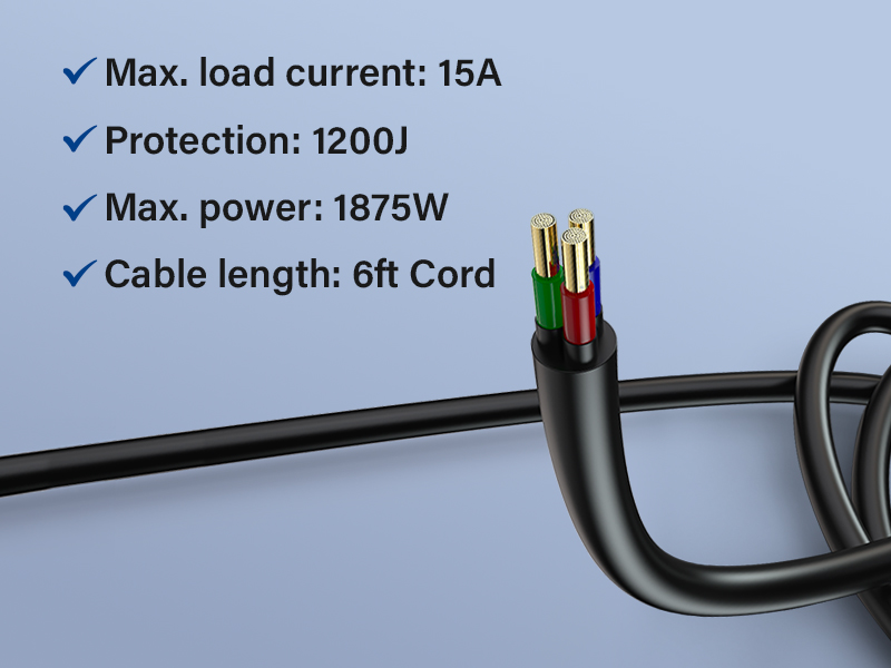 Geeni SW009 Surge Protector Thick Cord