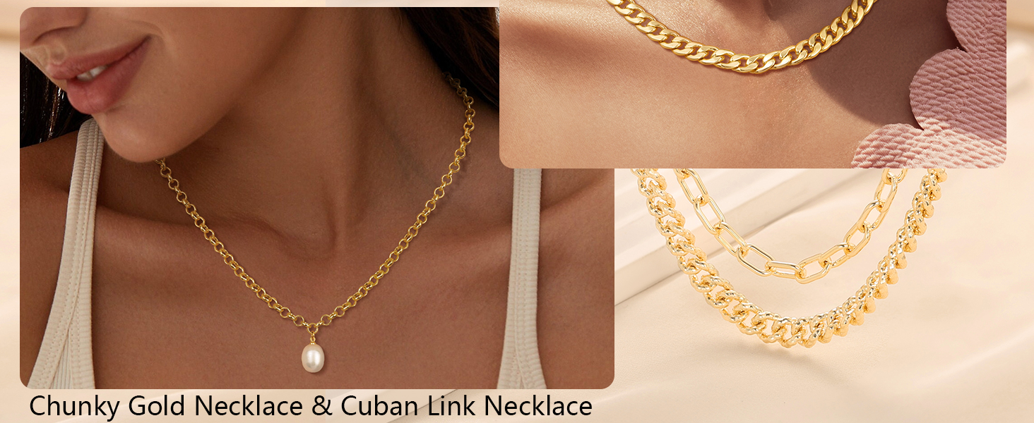 gold necklace for women chunky gold necklace