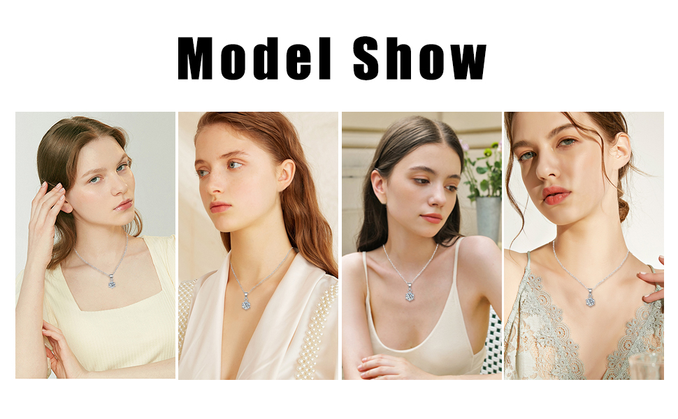 Womens Diamond Necklace Model Show