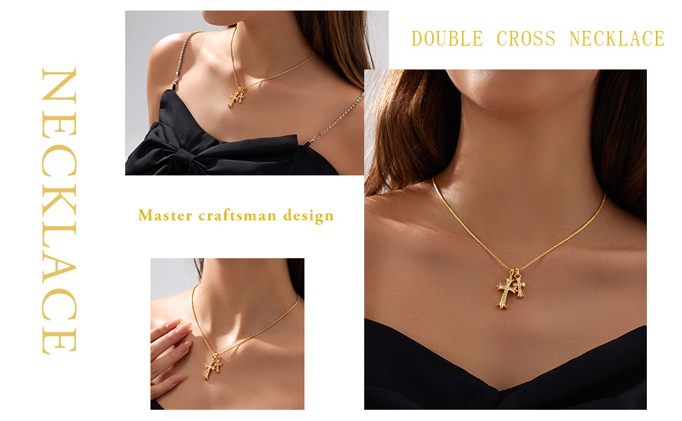 DOUBLE CROSS NECKLACE