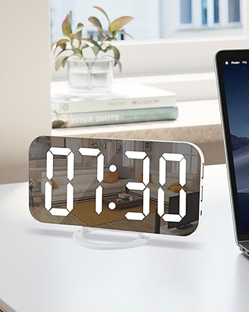 led mirror clock