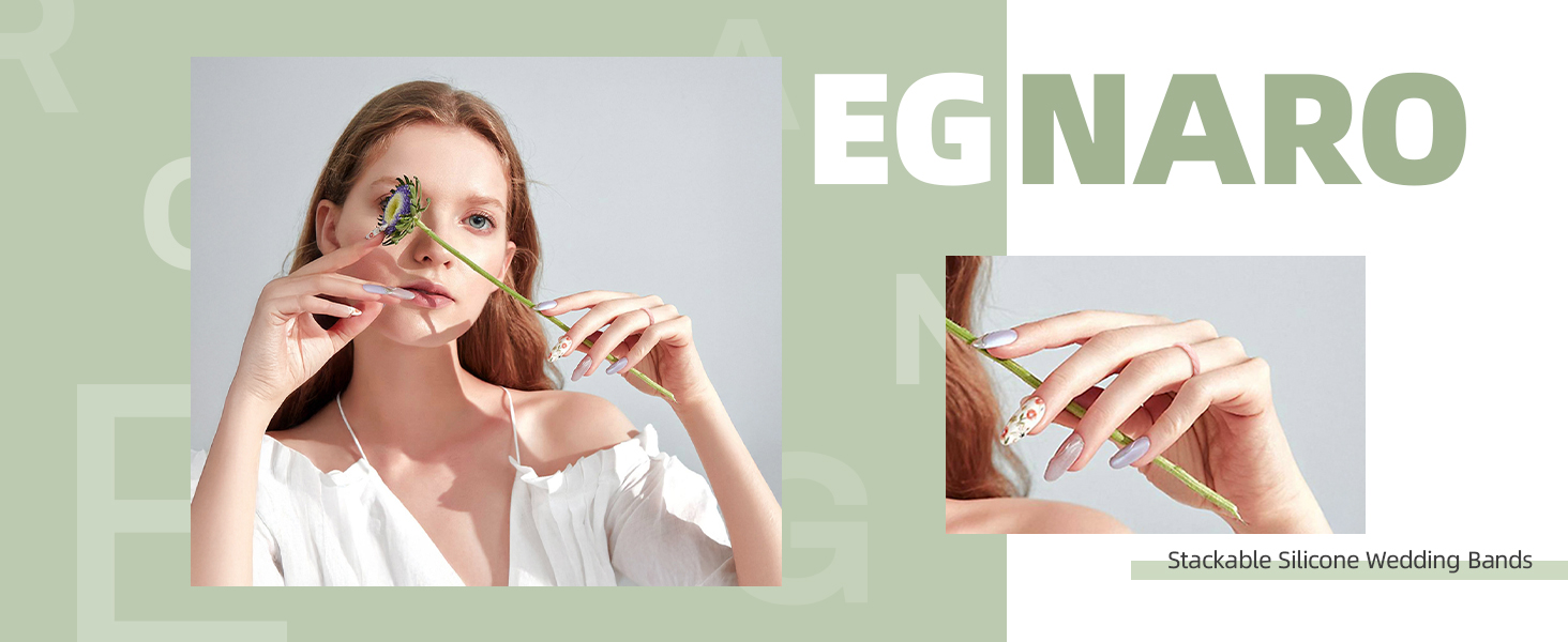 Egnaro stackable silicone wedding bands