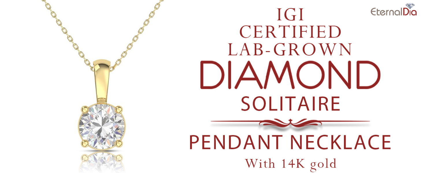 Lab Grown Diamond Solitaire Necklace