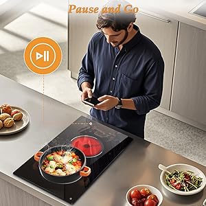 2 zones ceramic cooktop