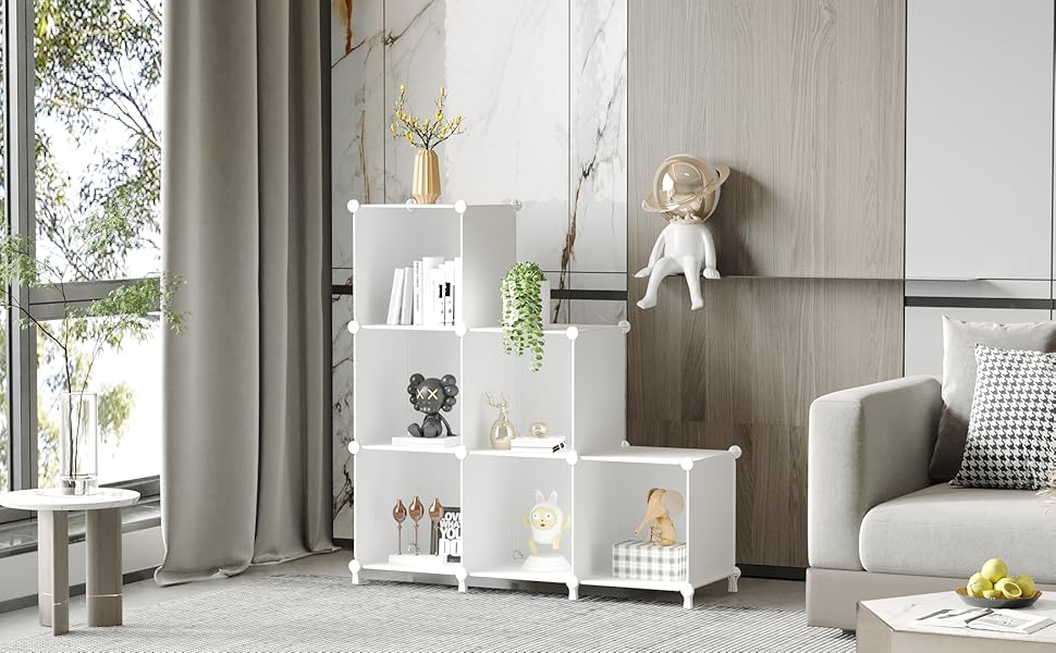 plastic 6 cube storage organizer