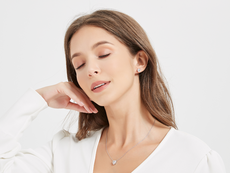 Sterling Silver Moissanite Stud Earrings