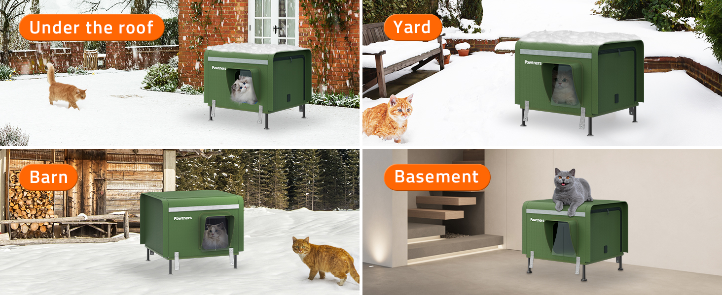 outdoor cat house heated