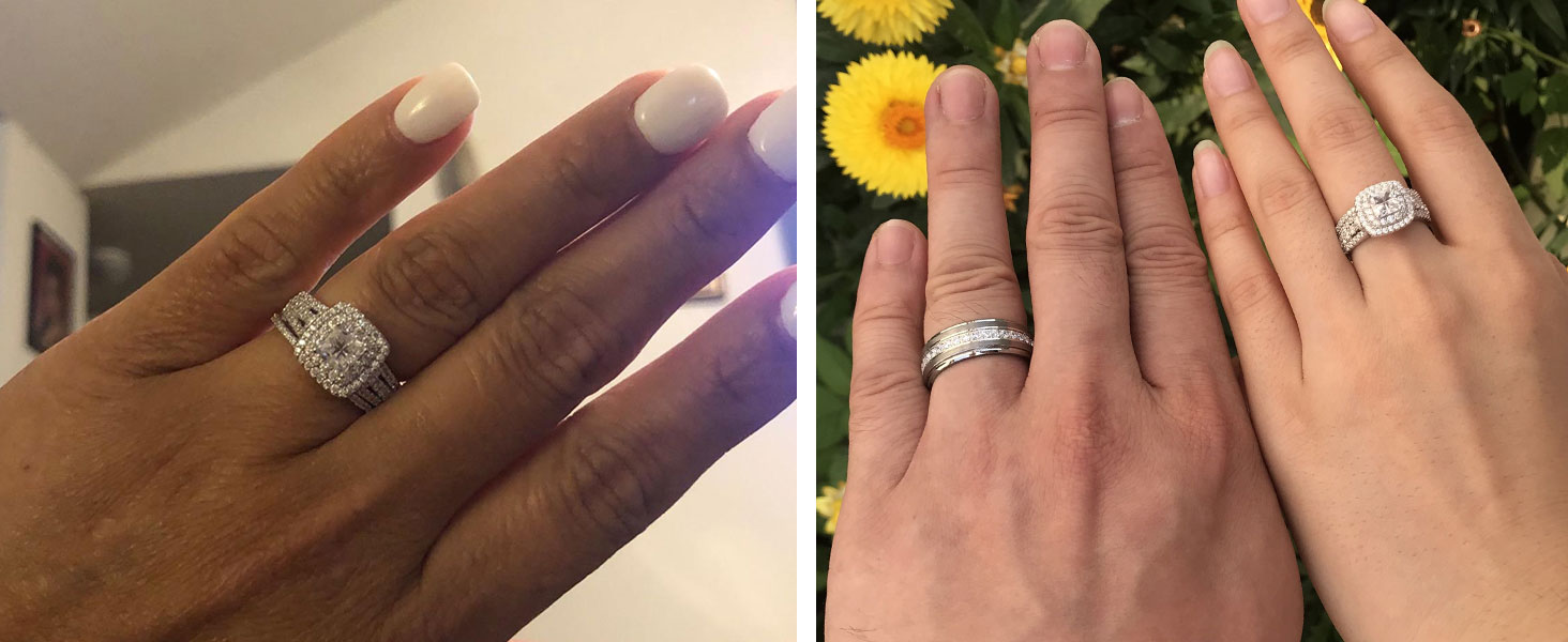 Silver rings for couple TRX058+BR0763