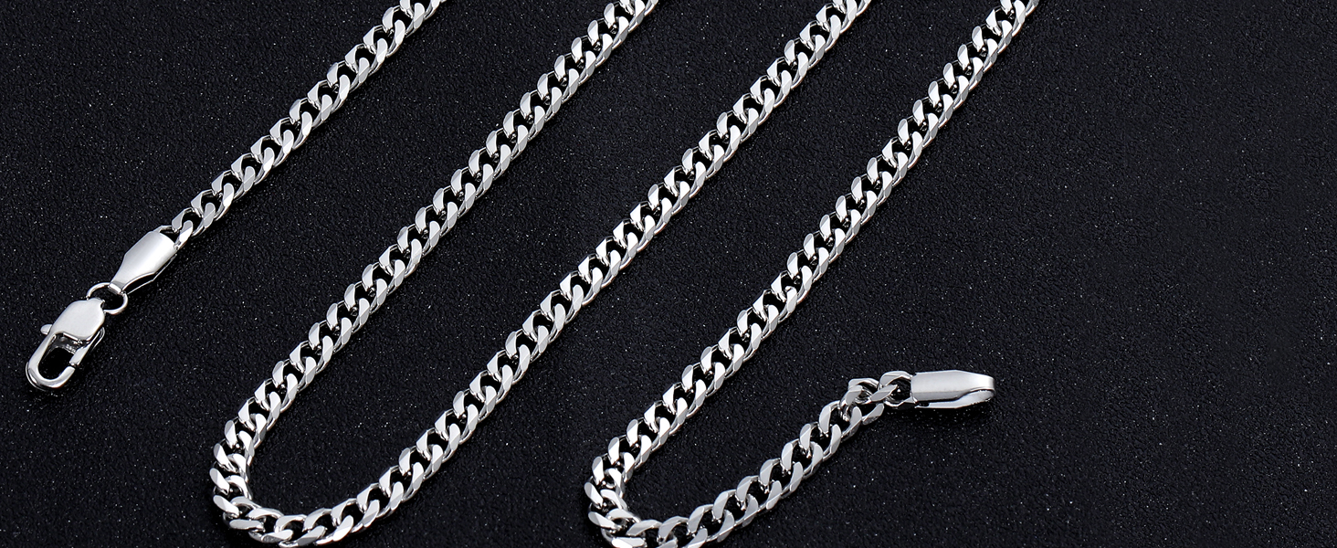 fiusem 3.5mm silver chain for men