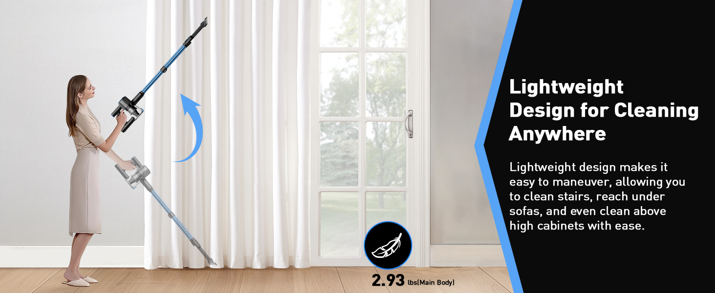 8-in-1 Lightweight Stick Vacuum with LED Display & 3 Cleaning Modes