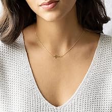 Sideways Cross Gold Necklace