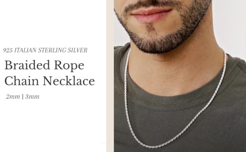 2mm,3mm braided rope chain
