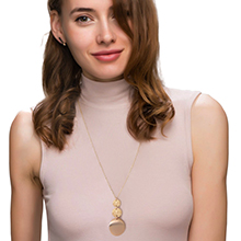Long Disc Y-shaped Necklace