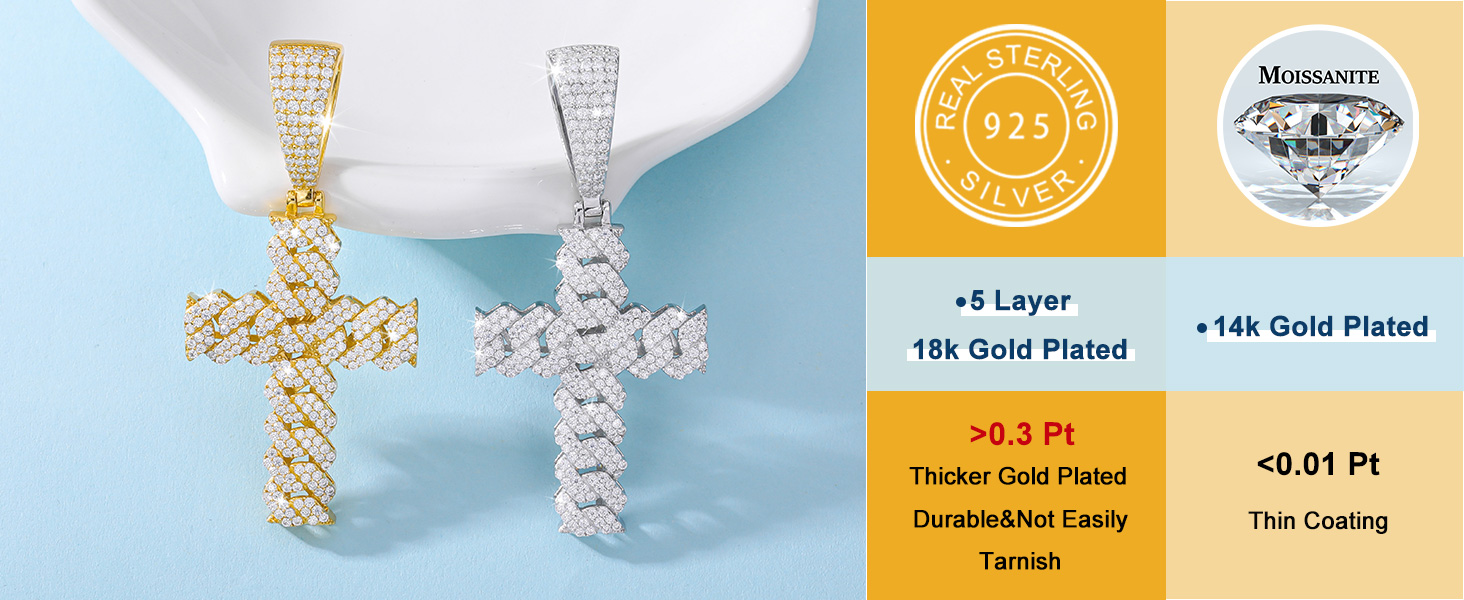 moissanite cross pendant