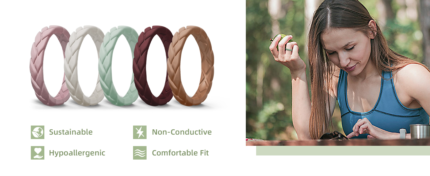 colorful silicone ring set pack