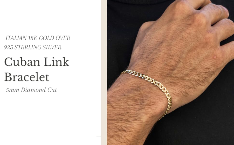 miabella 5mm cuban bracelet gold 