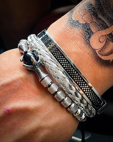 Dragon Claw bracelets stainless steel bracelet set Silver bangles set