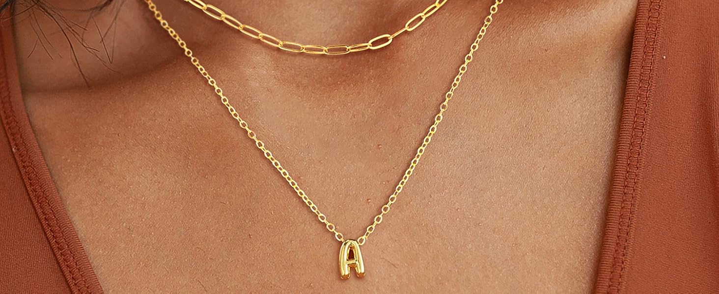 Layered Initial Necklaces