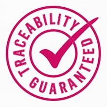 A seal reading “Traceability Guaranteed” with a check mark in the center