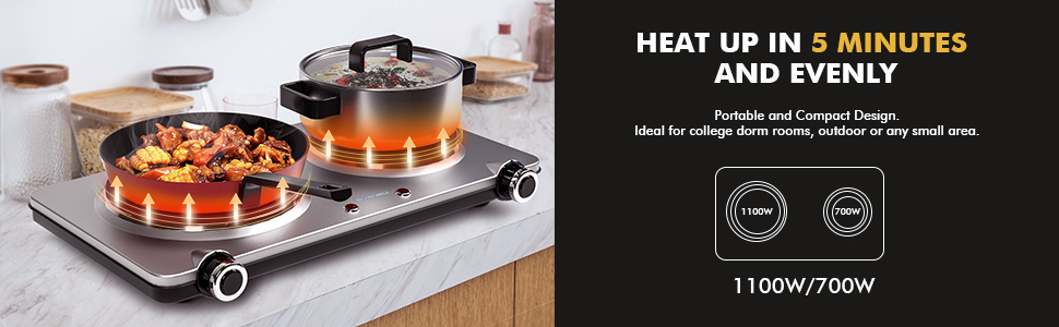 electric hot plate double burner