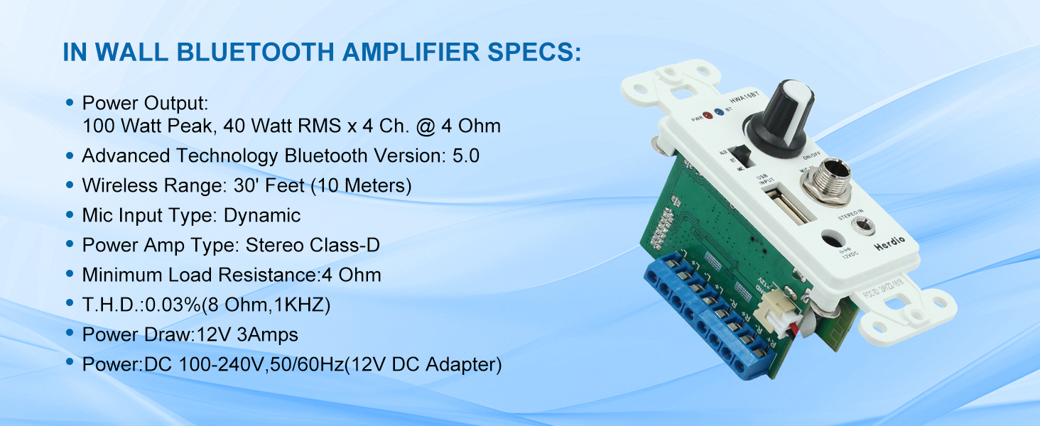 in wall bluetooth amplifier