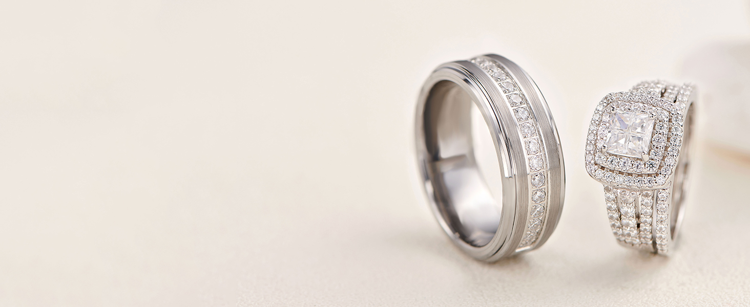 Promise Rings for Couples TRX058+BR0763