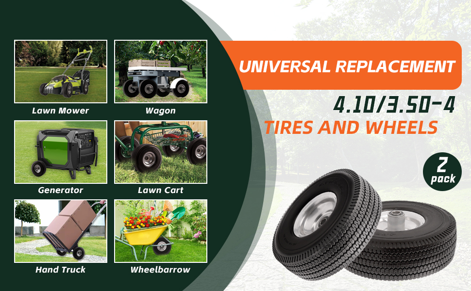 UNIVERSAL REPLACEMENT 4.10/3.50-4 TIRES AND WHEELS 