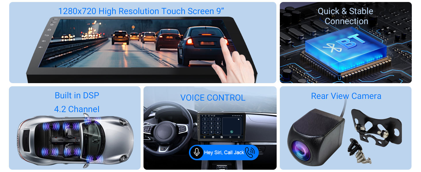 10" wireless double din car stereo