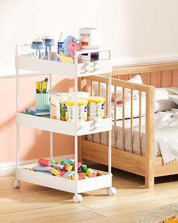 Ronlap 3 Tier Classic Storage Rolling Cart Slim Storage rolling Cart with Wheels