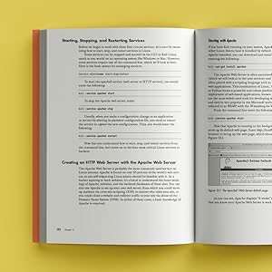 Spread of Linux Basics for Hackers on yellow background with syntax examples and text